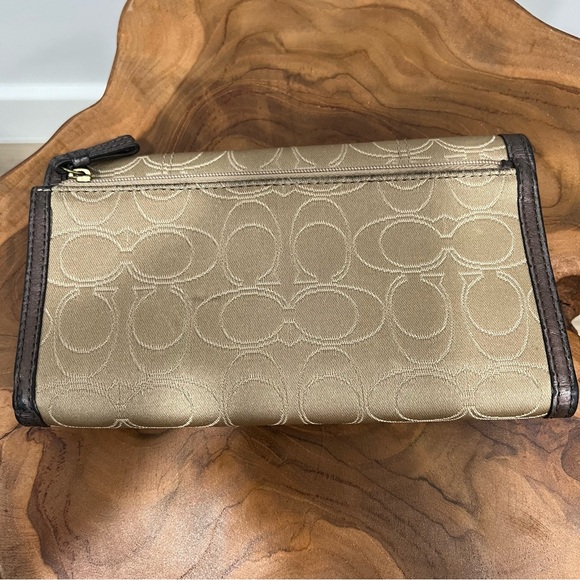 Coach Gold Monogram Leather Strap Brown Shoulder Bag & Wallet - Picture 10 of 14